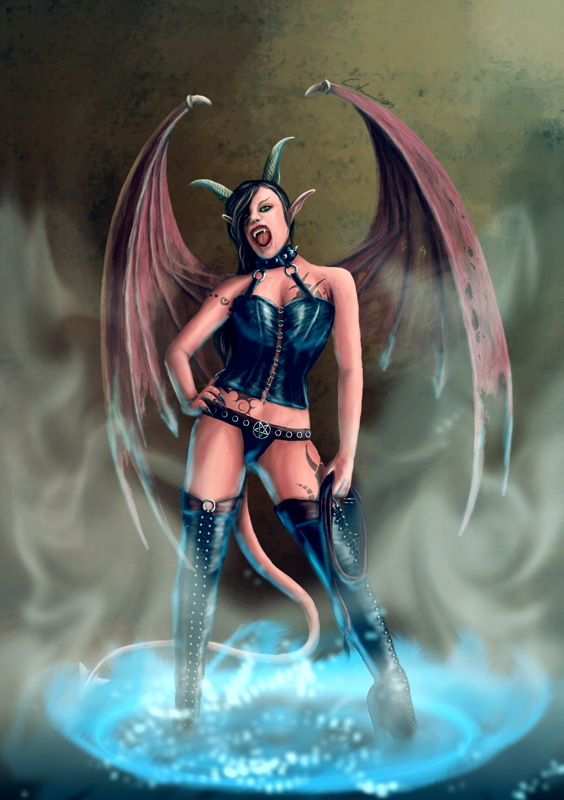 Female demon cartoon